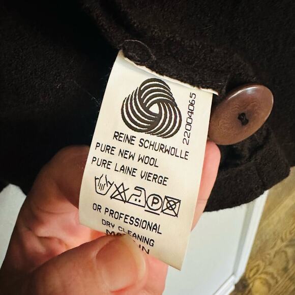 Geiger Collections Dark Brown Pure Wool Button Up Jacket Collared Blazer Size 36 - Picture 7 of 10